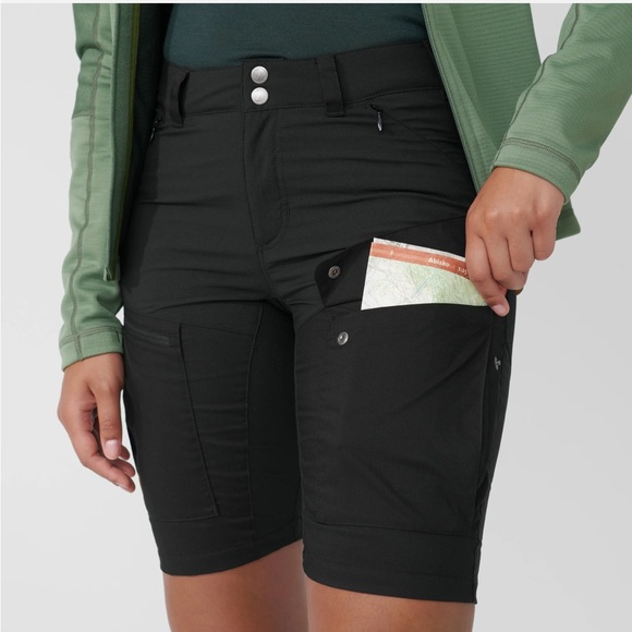 FJALLRAVEN Abisko Midsummer Shorts Black Hiking Outdoor Active Women Size 37 - Picture 3 of 14